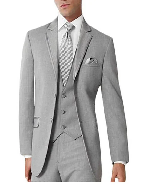 

2018 Three-piece Suit Gentleman Men's Business Notched Lapel Three Pockets Wedding /party /dinner Suits (jacket+pants+vest)