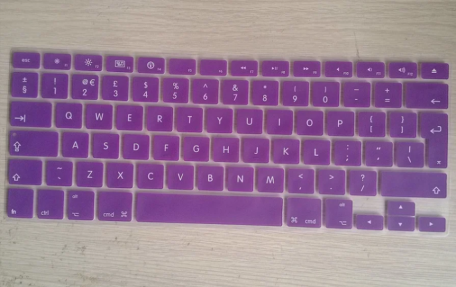 Purple Евро ЕС английская компьютерная клавиатура чехол Для iMac силиконовый ноутбук протектор для Macbook Air Pro retina 13 15 - Цвет: Purple