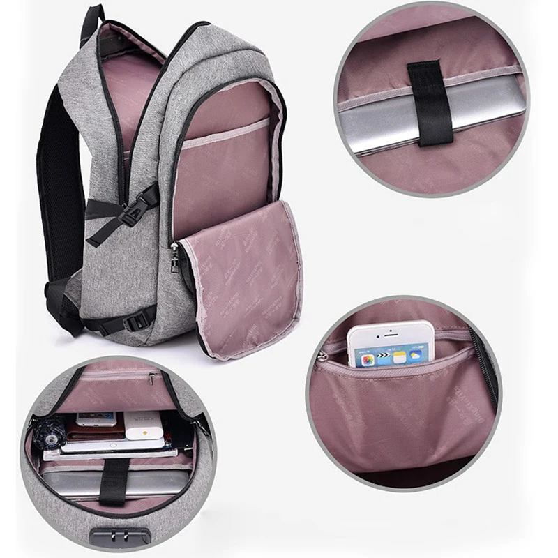 Высокое качество Большой Ёмкость Для женщин USB Рюкзак mochila masculina ноутбук рюкзаки