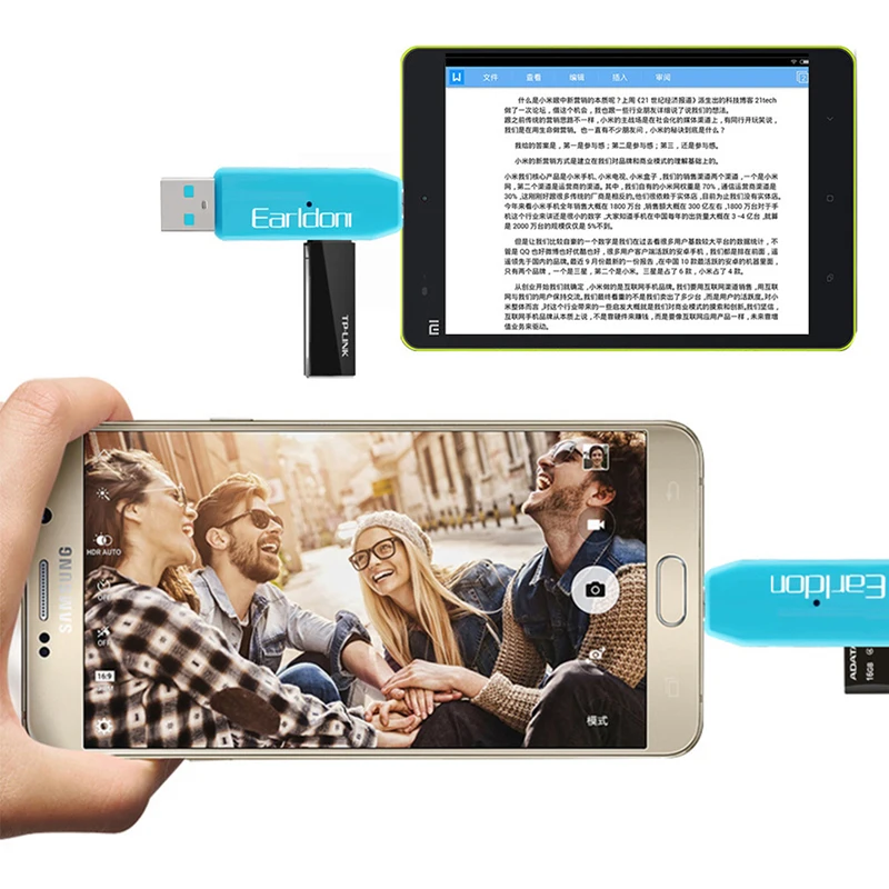 Kuman 2.0 OTG Card Reader USB MicroUSB Interface with Micro SD TF Slot Y214 Flash Memory for Phone | Компьютеры и офис
