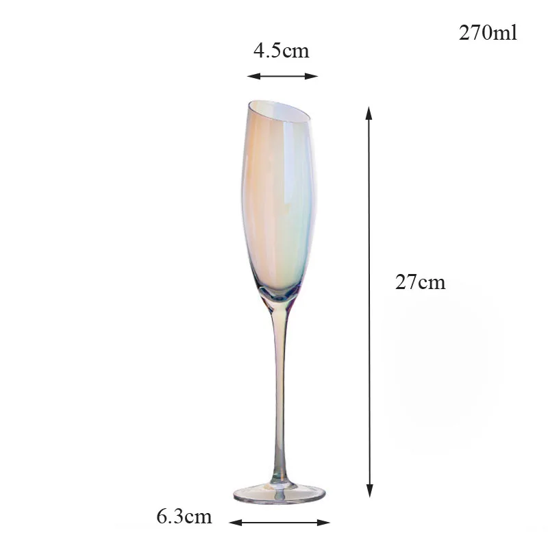 1pcs 270ml Европейский Радужный хрустальный стеклянный Кубок, Кубок для шампанского, бокал для коктейлей, бокал для вина, es, Свадебный домашний бар, отель, питьевая посуда - Цвет: 1pcs 270ml