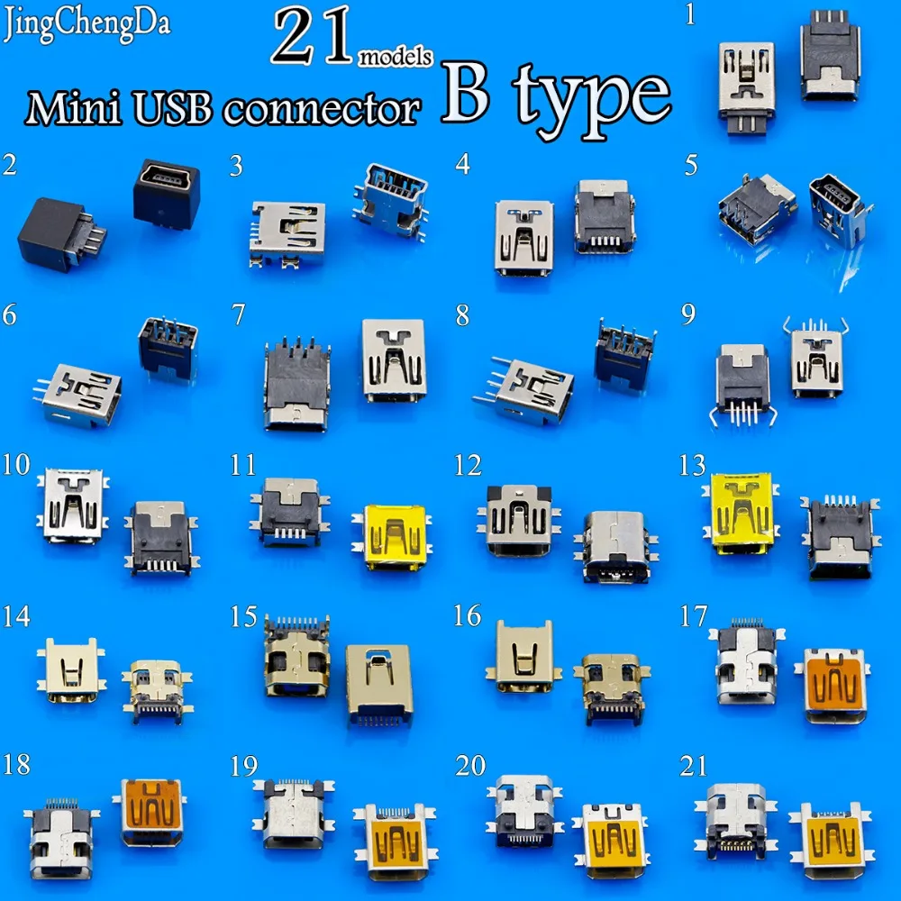 JCD мини Тип USB B Женский 5 булавки SMT SMD доска гнездо разъема ПП 8pin 10 разъем DIP