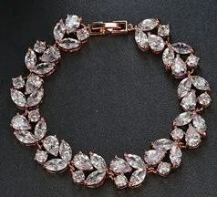 19cm Rose Gold Роскошь emmaya белый/золотой цвет браслет для женщин Дамы Сияющий AAA кубический циркон Кристалл Ювелирное Украшение На День Рождения вечерние свадебные - Окраска металла: 19cm Rose Gold