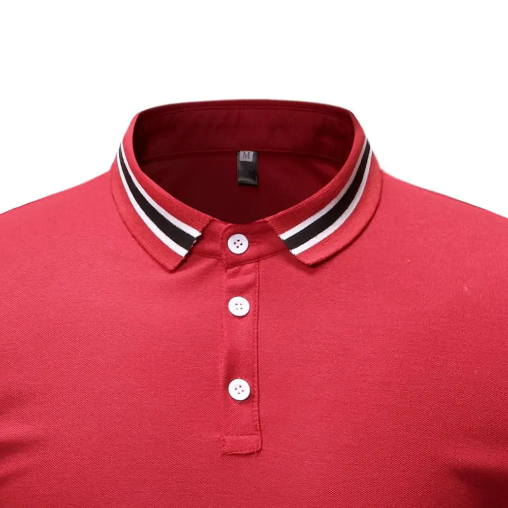 

2019 Polo Shirts Men Cotton Short Sleeve Slim Polo Shirts Polo Shirt for Men Pure Color Tops Men Fashion Button Clothes b99