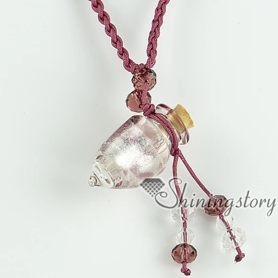 Серебряная фольга пустая маленькая стеклянная флакон ожерелье подвески для