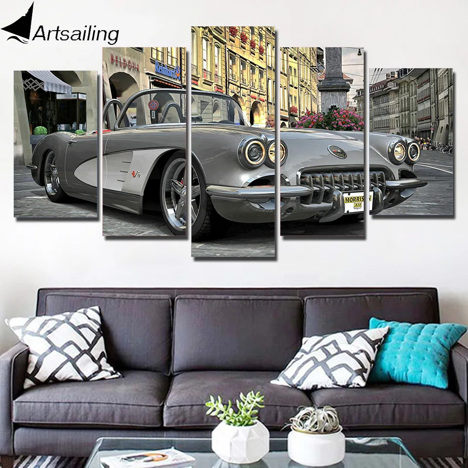HD печатные ретро классический покраски автомобилей Детская комната Декор Принт