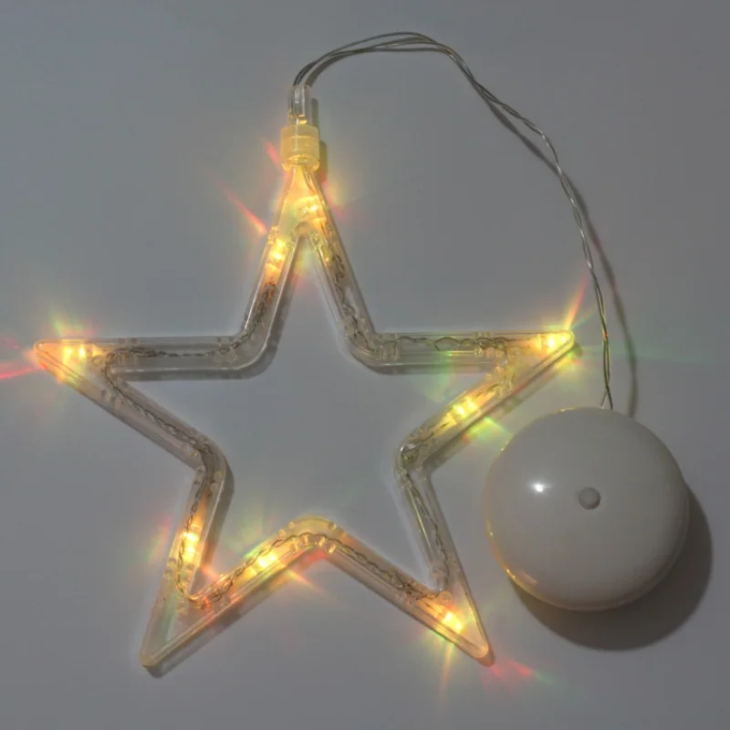 20 Led Рождественский светильник с колокольчиком, декоративный светильник на присоске для рождественской вечеринки, на окно, на батарейках, праздничный светильник для дома