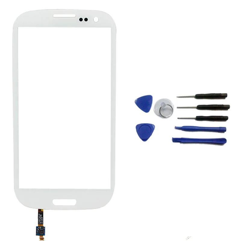 Для Samsung Galaxy S 3 III i9300 стеклянный Внешний Объектив экран + клавиатура гибкий кабель