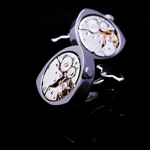 Классические мужские манжетные кнопки для рубашки KFLK с часовым механизмом, черного цвета, высокого качества, брендовые кнопки для манжет.