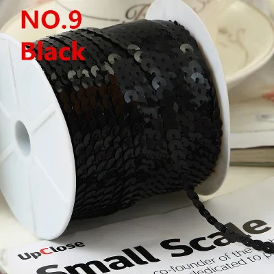 100 ярдов 6 мм Плоская Круглая блестящая кружевная лента для шитья в рулоне