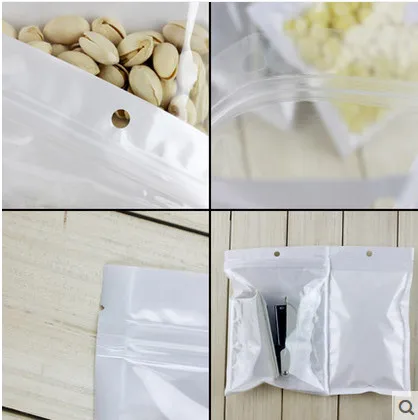 Оптовая продажа 7 5*12 см белый/прозрачный самозакрывающийся пластиковый пакет на