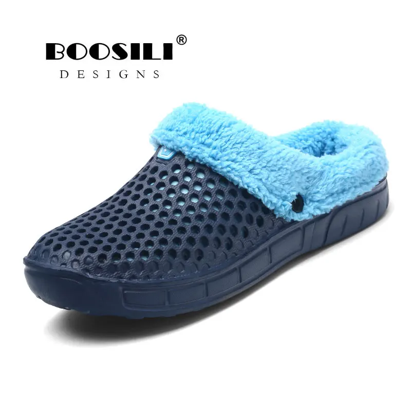 

Flip Flops Men New 2020 Mens Winter Velvet Garden Shoes Warm Hole High Quality Breathable Clogs Lightweight 3 Colours Discount