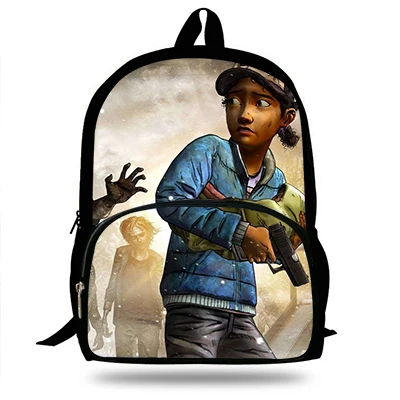 D7383 16-дюймовый Mochila, с изображениями из сериала «Ходячие мертвецы» игра на утином пуху рюкзак для детей-подростков, школьная Лили спальные мешки для маленьких мальчиков Повседневное сумка для девочек начальной школы - Цвет: D7383