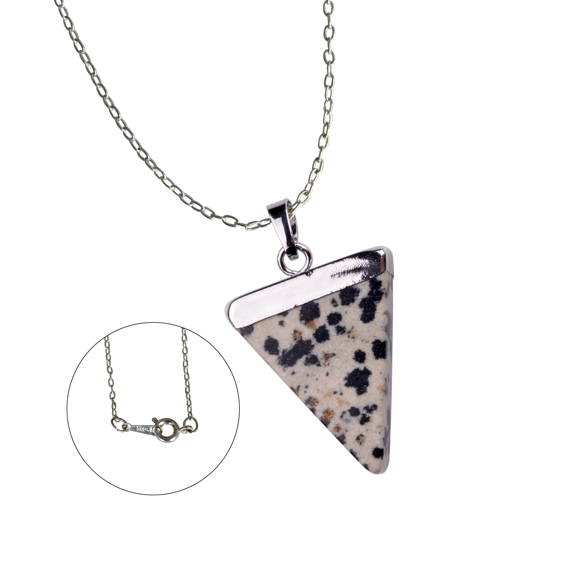 Последние геометрические красочные ожерелье с природным камнем Треугольный