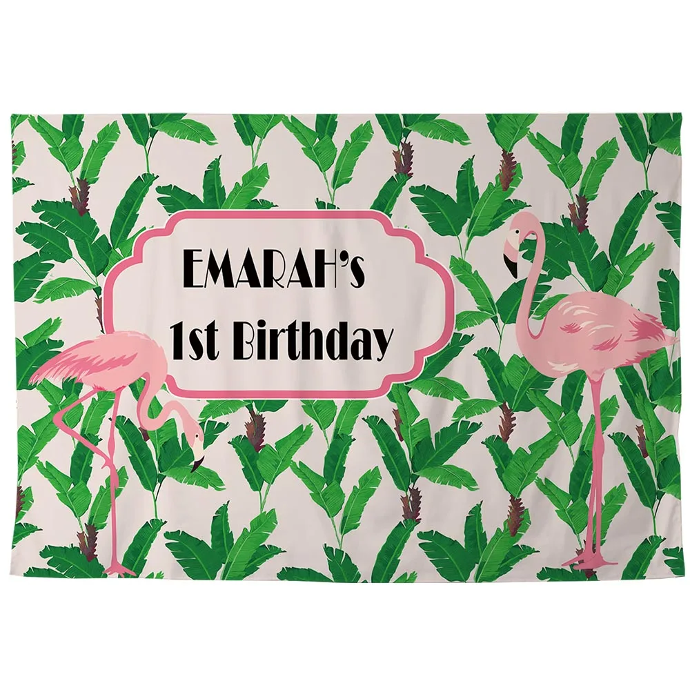 Забавный фон Фотоколл с фламинго, пальмовыми листьями, безшовным каркасом, обои на День рождения, фотографический фон для съемки, новый реквизит.