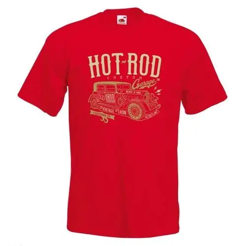 Hotrod Garage Car Mens PRINTED T-SHIRT Custom Vintage Classic Retro Old School Cool Casual pride t shirt men Unisex New | Мужская одежда