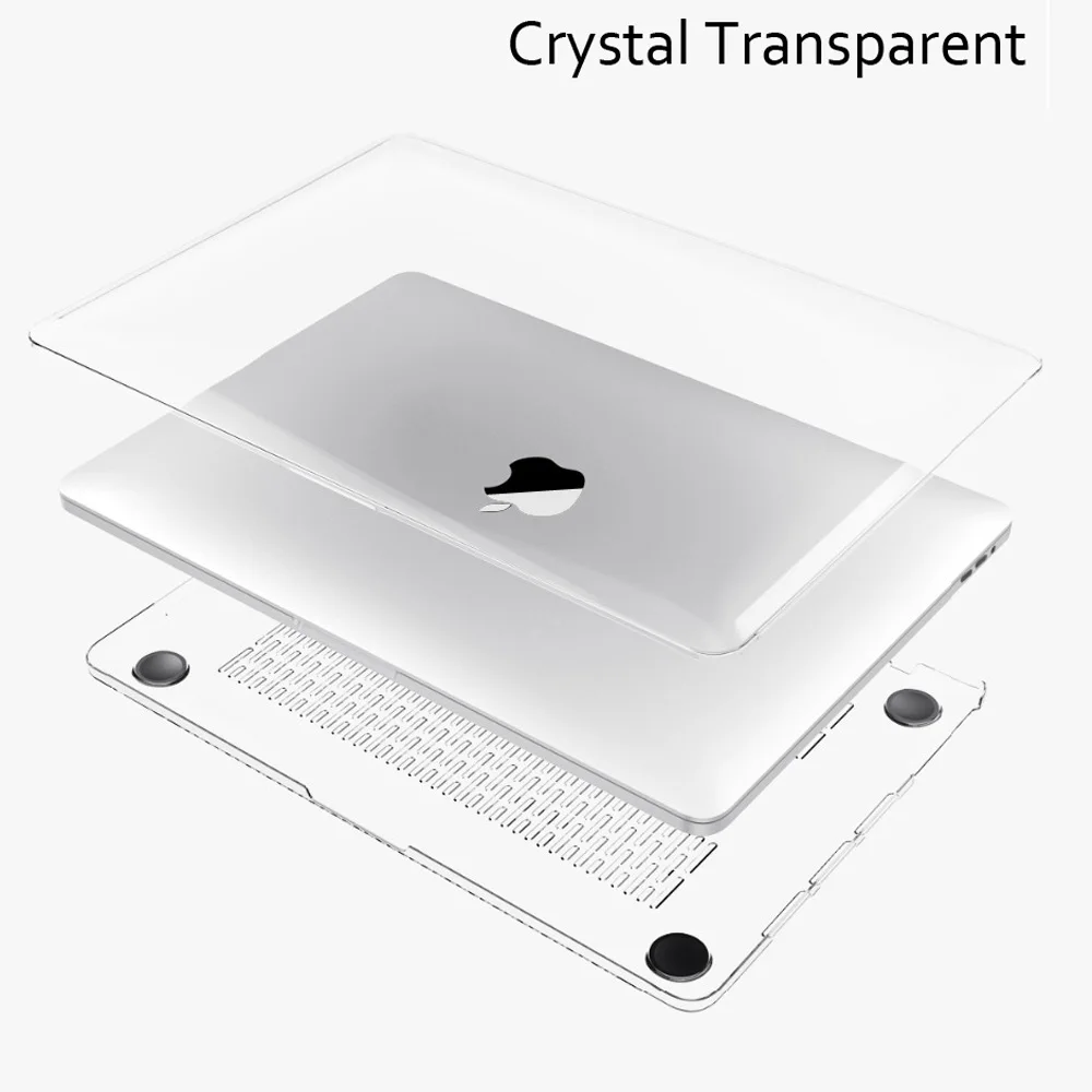 Чехол для ноутбука Apple, Macbook Pro, 13, 15 дюймов, с сенсорной панелью,,,, прозрачный, полный корпус, чехол - Цвет: Прозрачный