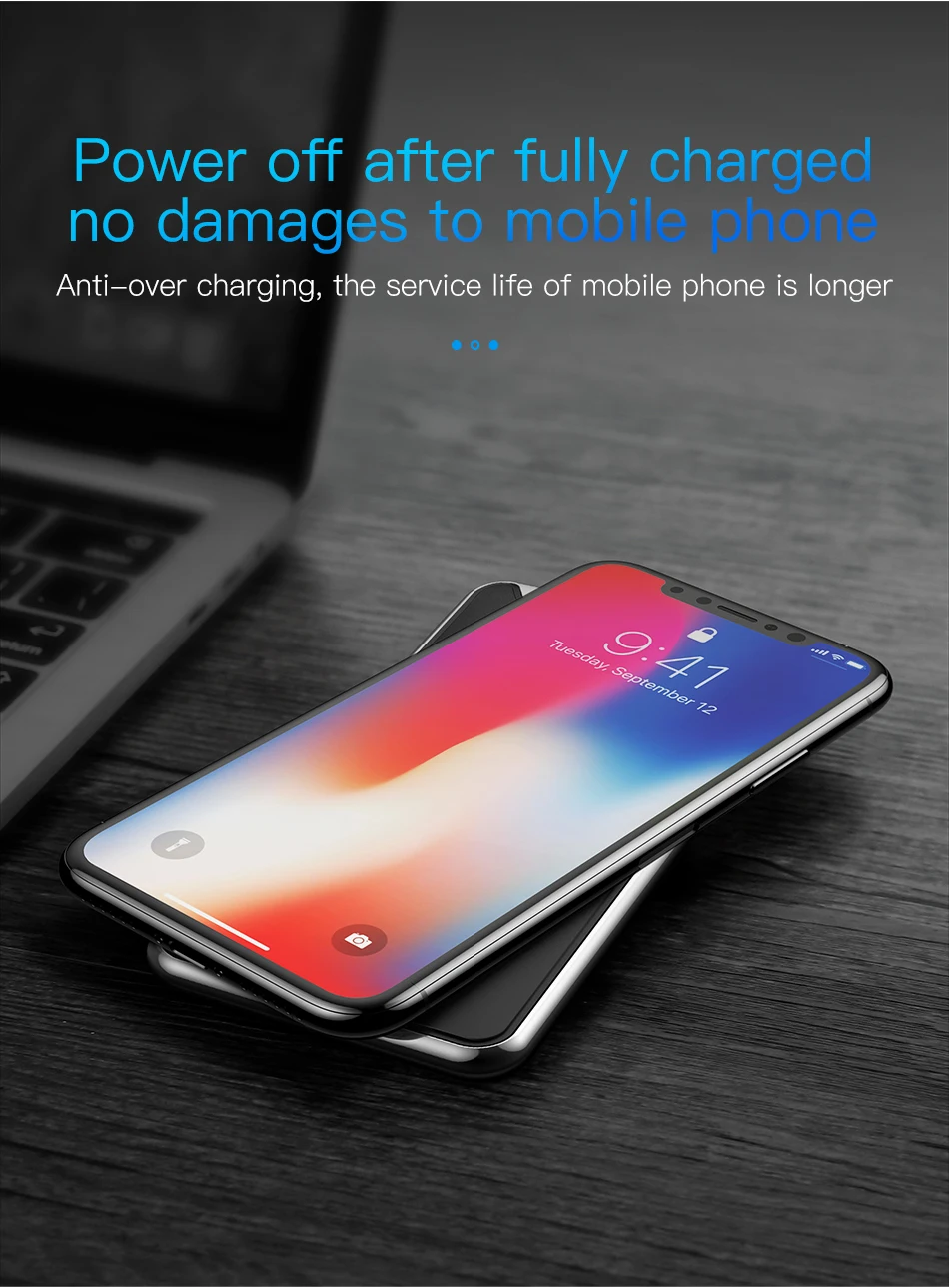 Baseus 10 Вт 3 катушки Беспроводное зарядное устройство для iPhone X 8 samsung S9 Oppo Qi беспроводной зарядный коврик для мобильного телефона зарядное устройство с держателем