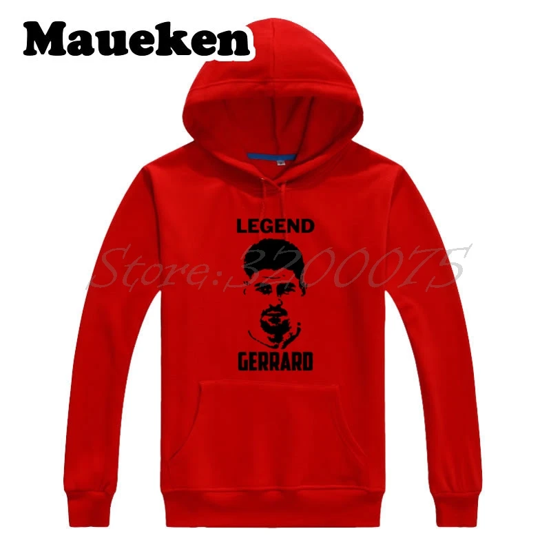 Мужские толстовки с капюшоном Steven Gerrard Legend 8 Captain свитшоты толстые на шнуровке для
