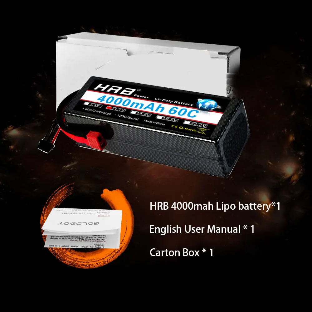 Аккумулятор HRB RC Lipo 2S 3S 6S 4000 мАч 4200 аккумулятор с твердым корпусом Deans XT60 T EC5 для