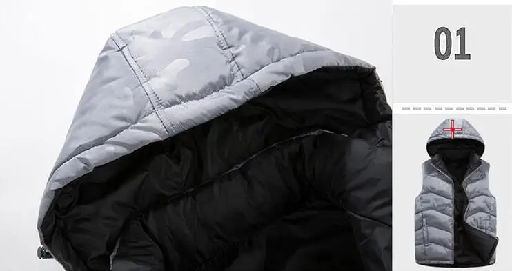 MFERLIER, мужской жилет с капюшоном, большой размер, 7XL, 8XL, 9XL, толстый, теплый, темно-синий, с хлопковой подкладкой, Осень-зима, жилет, камуфляжный жилет