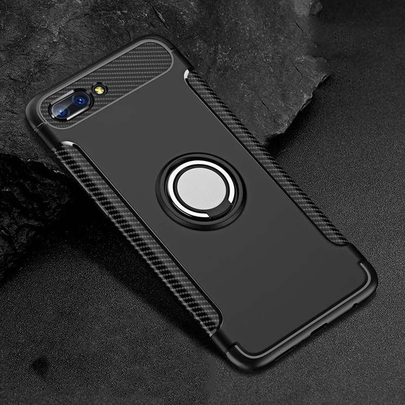 For Huawei Honor 10 Lite Play Hybrid Soft Silicone + Hard PC Rugged Armor 360 Magnetic Finger Ring Cover V10 8X Max |
