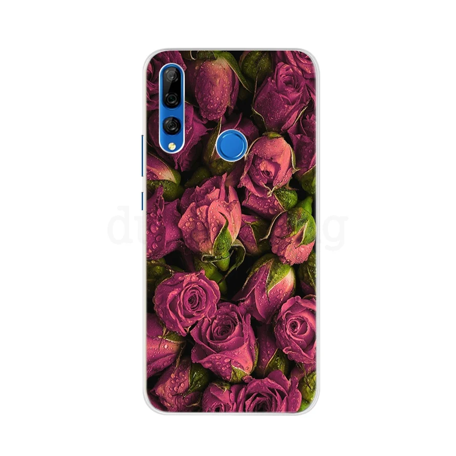 Шампанское Для Fundas huawei P Smart Z чехол силиконовый 3D мягкий, симпатичный, из ТПУ с мультяшными цветами Прозрачный чехол для телефона для huawei P Smart Z STK-LX1 - Цвет: Шампанское