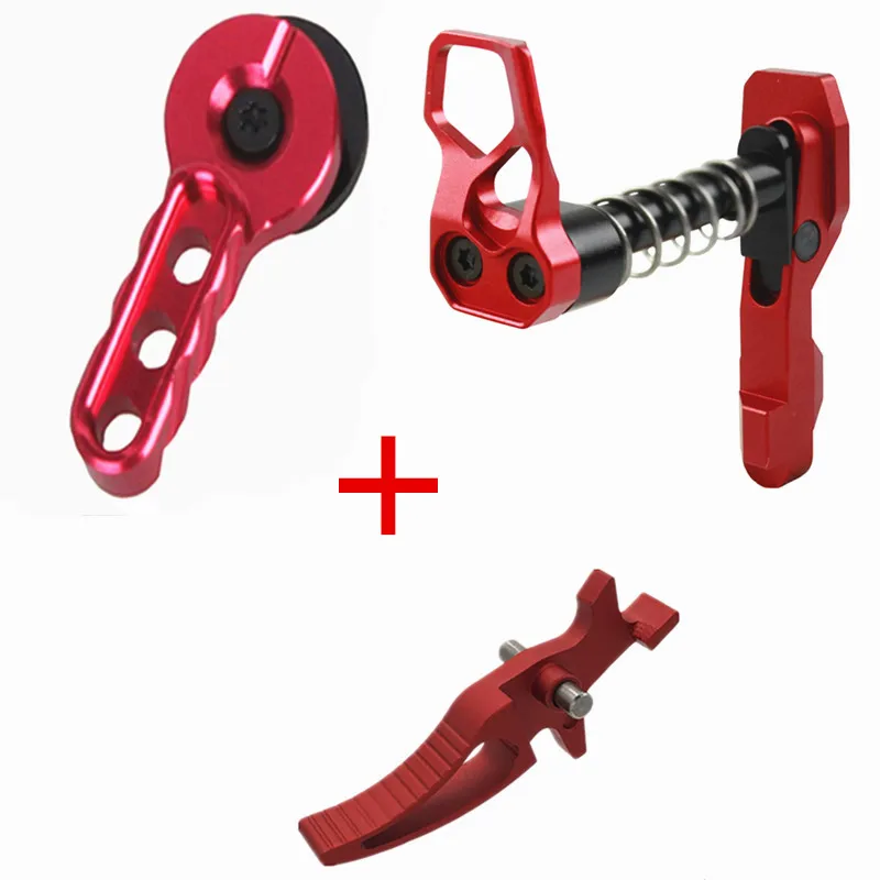 A style RED 2019New IPSC CNC алюминиевый таймер триггер& Журнал релиз Catch& безопасности селектор переключатель рычаг Набор для M4/M16 страйкбол AEG - Цвет: A style RED