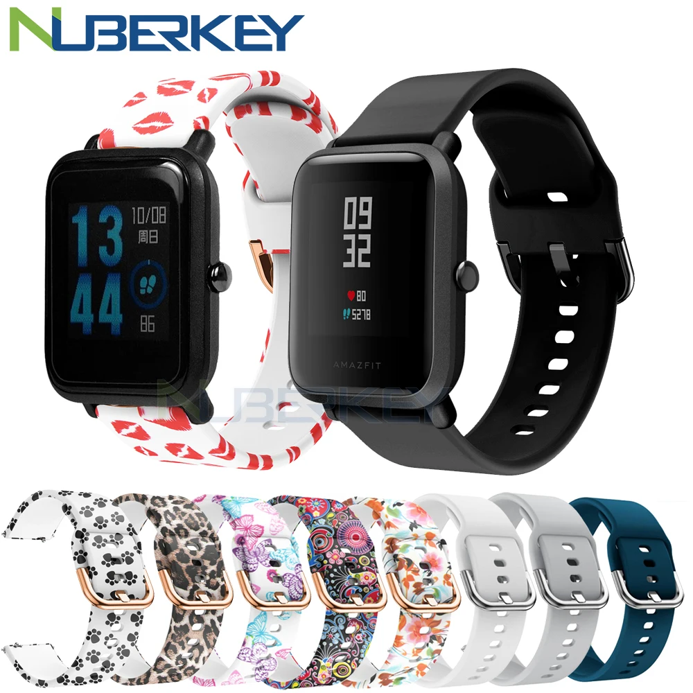 Силиконовый ремешок браслет для Huami Amazfit ремешок Bip Watch Band 20 мм для Xiaomi mijia quartz Garmin Forerunner 645 Vivoactive 3
