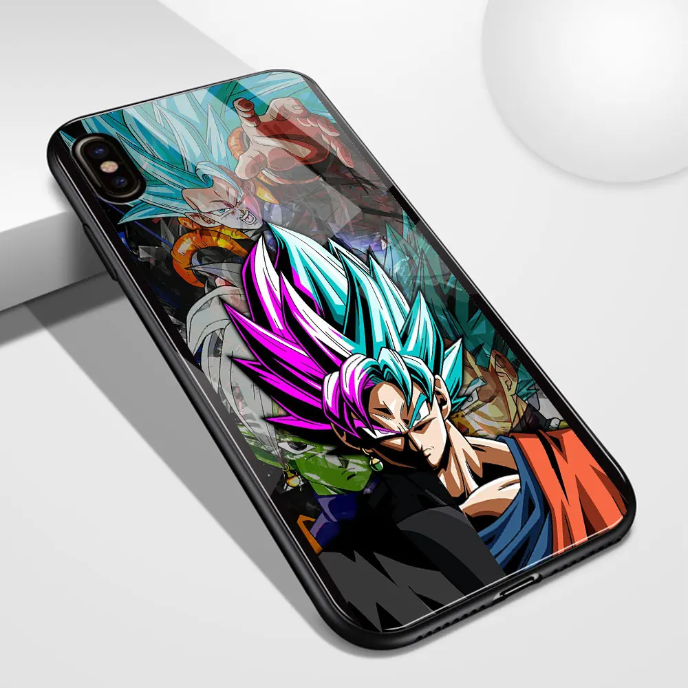 Case for iPhone 12 pro Sun Goku glass back cover case Dragon Ball Z 6 6s 7 8 Plus X XS Max XR 11 max SE2 | Мобильные телефоны и