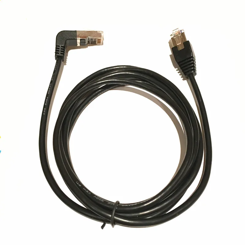 Угловой Cat5e 8P8C STP Cat5 Cat 5e RJ45 Lan Ethernet сетевой Соединительный шнур прямой кабель 90 50 см