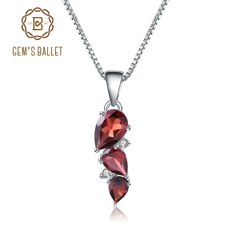 Женский балетный кулон gemb's 2.94Ct натуральный гранатовый камень ожерелье из
