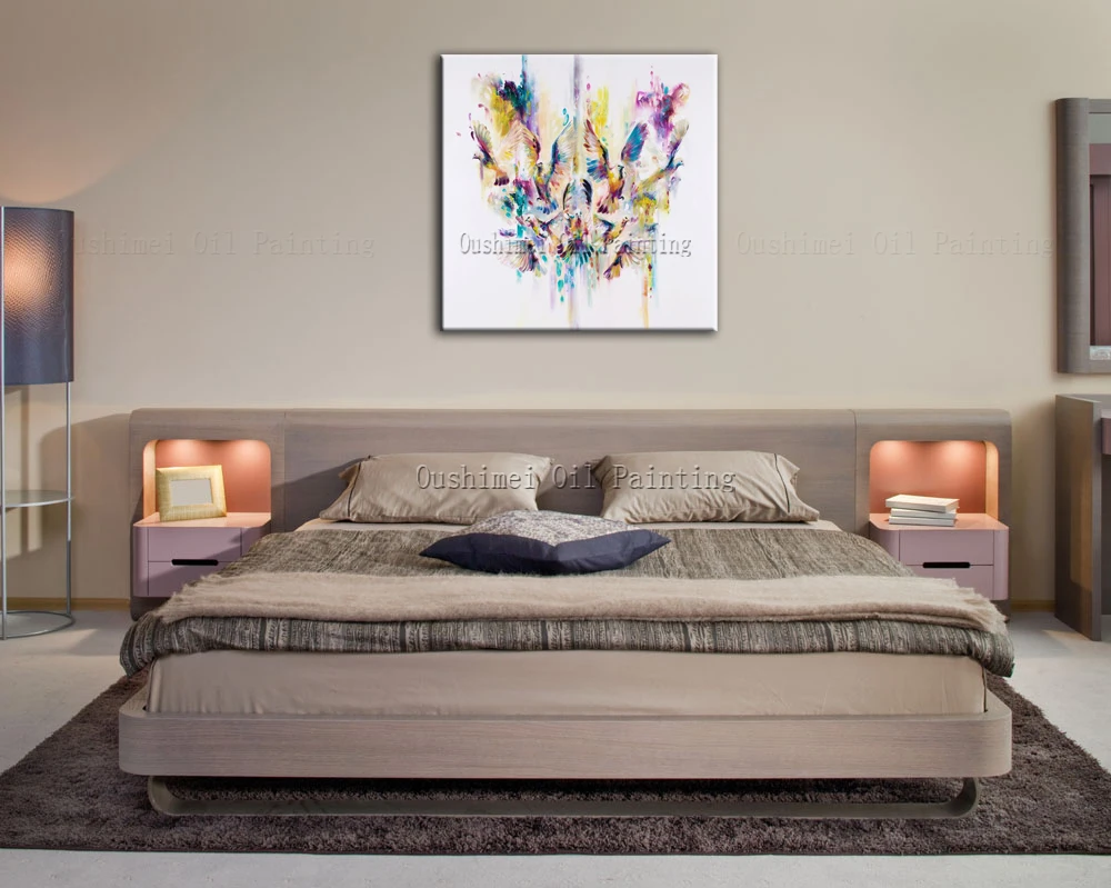 X Series ручная роспись абстрактная картина маслом голубей на холсте красивые цвета