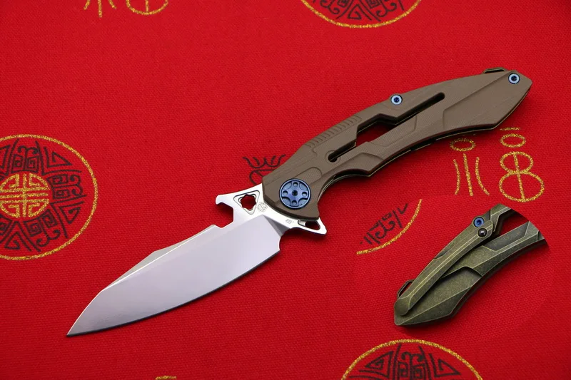 brown Rikeknife RIKE M3 Флиппер шариковый подшипник тактический складной нож 154 см лезвие Титан+ G10 Ручка Открытый охотничий карманный нож EDC - Цвет: brown