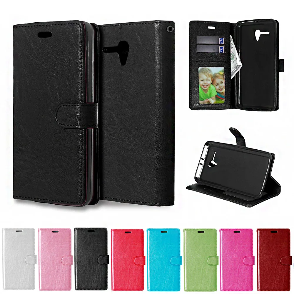 Однотонный раскладной кожаный чехол для телефона с фоторамкой Alcatel One Touch Pop 3 (5 5