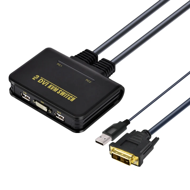 Переключатель DVI KVM переключатель 2 порта USB 0 конвертер аудио видео кабель для