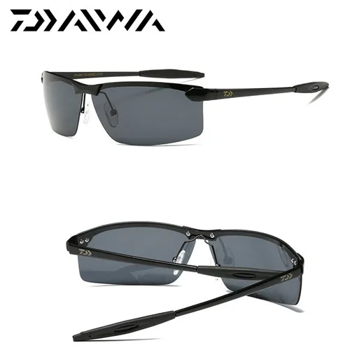 Daiwa Спорт на открытом воздухе Рыбалка солнцезащитные очки мужчины или женщины Рыбалка очки Велоспорт восхождение солнцезащитные очки с Смола цель поляризационные - Цвет: Черный