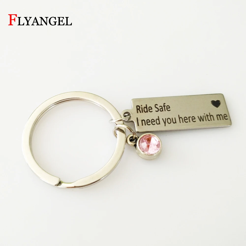 Новый брелок с надписью Ride Safe I need you here with me для влюбленных пар камнем на день