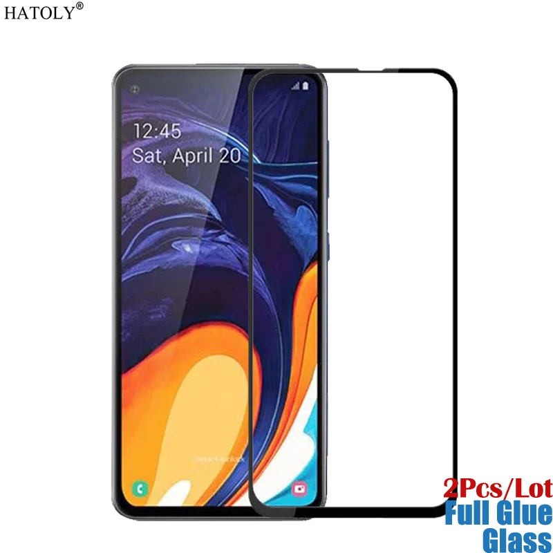 2 protectores de pantalla para Samsung Galaxy A60 para Galaxy A60, pel&iacute;cula de vidrio con pegamento completo, vidrio templado para Samsung Galaxy A60-1