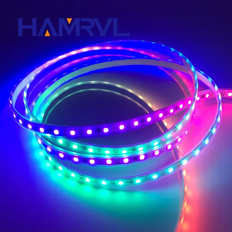 Светодиодная ленсветильник WS2811 водонепроницаемая IP67 5050 SMD 60 светодиодов/м 12 в