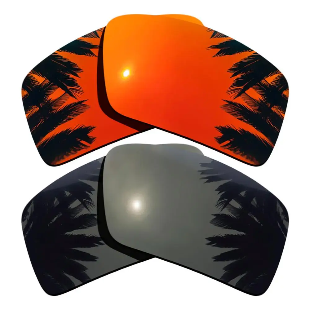 Orange Red-Black Поляризованные зеркальные линзы с зеркальным покрытием для замены-повязка на глаза в стиле Оукли 1 повязка на глаза 2 оправы разных цветов - Цвет линз: Orange Red-Black