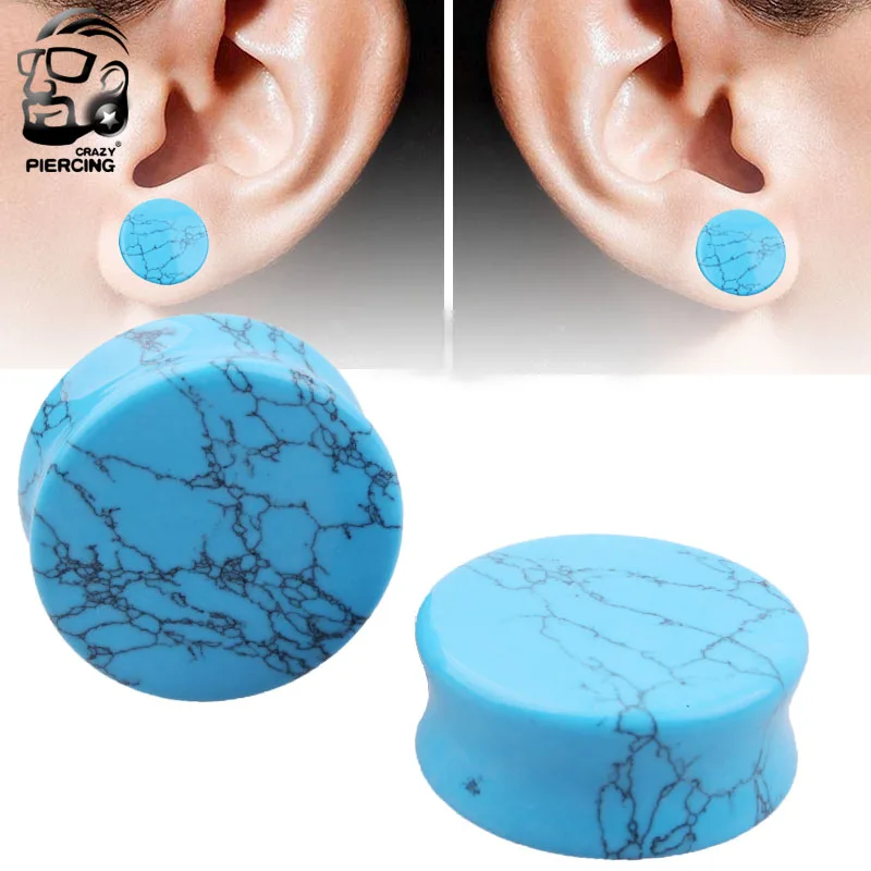 2 шт. каменные беруши тоннели для пирсинга измерительные расширители ушей