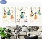 Kufwkey DIY полностью Квадратный бриллиант, 5d алмазная вышивка 3 предмета бабочкаскандинавскийАлмазная с изображением птицы, вышивка крестиком на рисунке, мозаичная картина