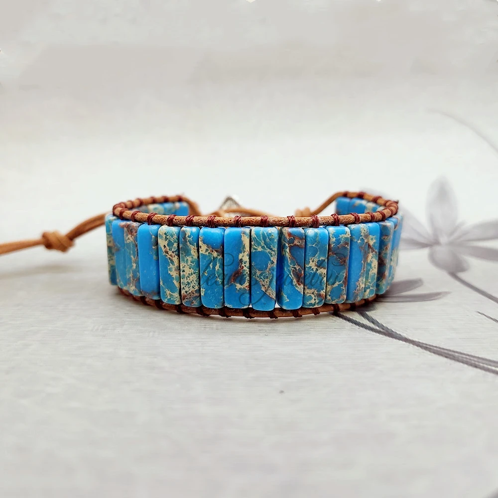 handmade dropshipping boho wrap bracelet for women Leather rope Natural stone Fancy | Украшения и аксессуары
