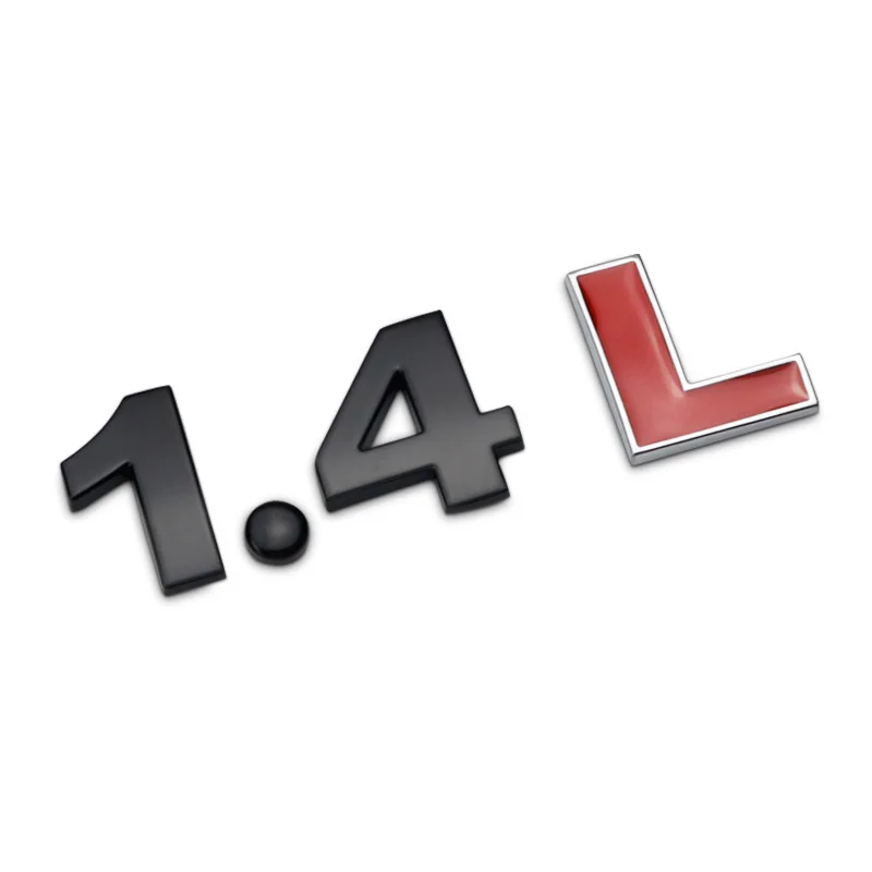 1.4L FLYJ металлический 3D 1,4 1,5 1,6 1,8 2,0 2,2 2,4 2,5 2,8 3,0 T L логотип хорошее качество Автомобильный стикер задний багажник эмблема хвостовая часть значок смещение - Название цвета: 1.4L