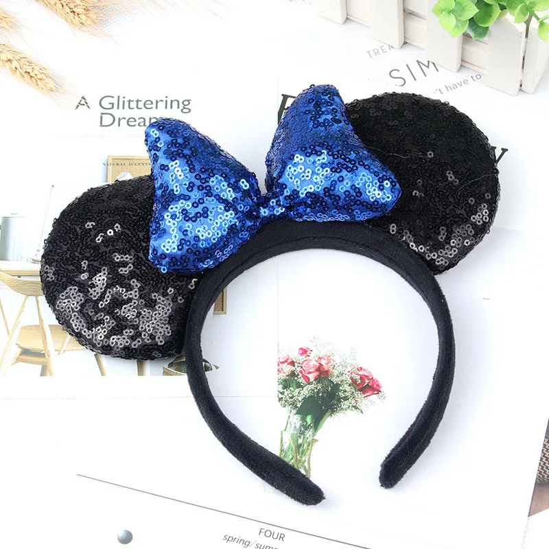 Disney/высокое качество, аксессуары для девочек, милый обруч Микки Маус, блестящая повязка на голову, шпилька, вечерние украшения - Цвет: H