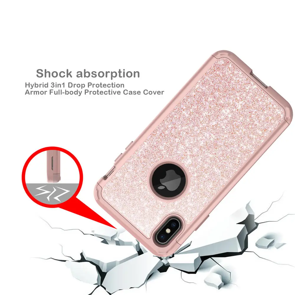 for iphone X XS Xr Xs Max Bling kawaii phone case xs max xr x Heavy Duty Rugged Protection Hybrid TPU Shockproof | Мобильные