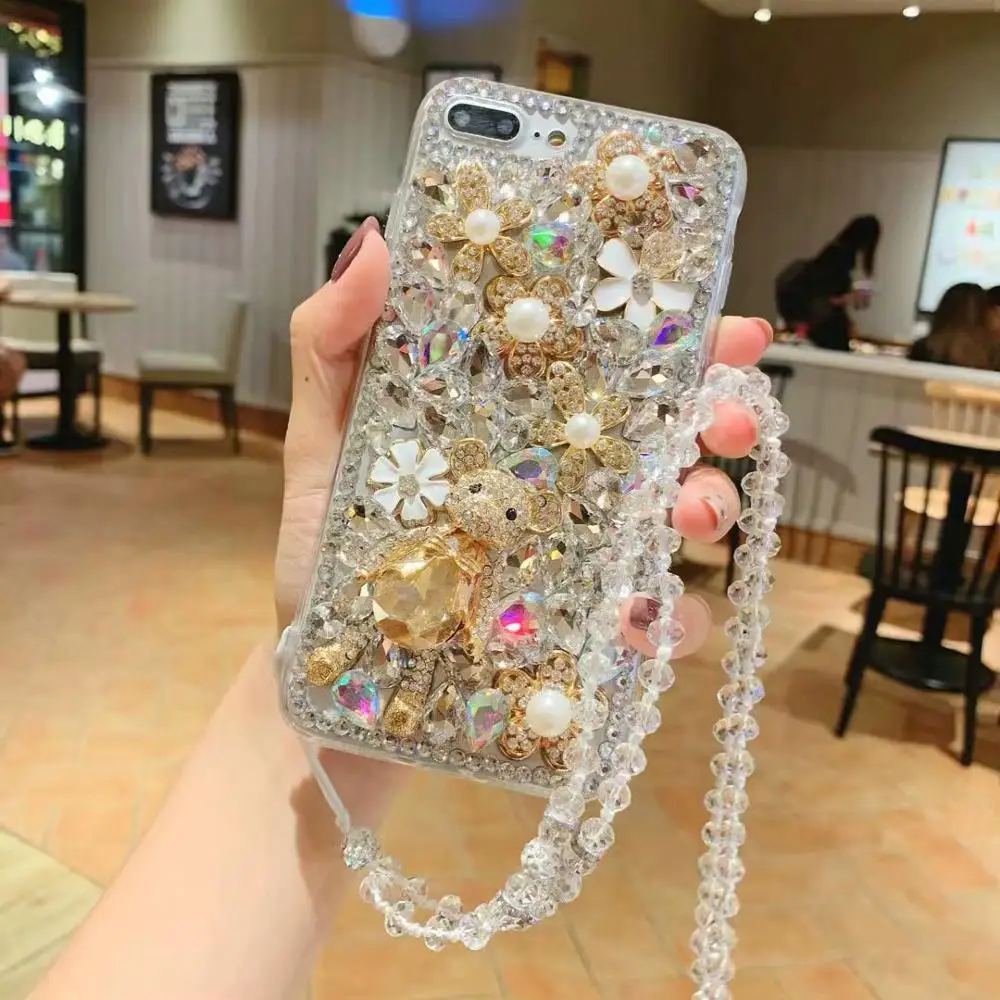 XINGDUO 5c роскошный 3D милый ювелирный кролик чехол для Samsung S10 S8 S9 Plus/Note 8 9 блестящий