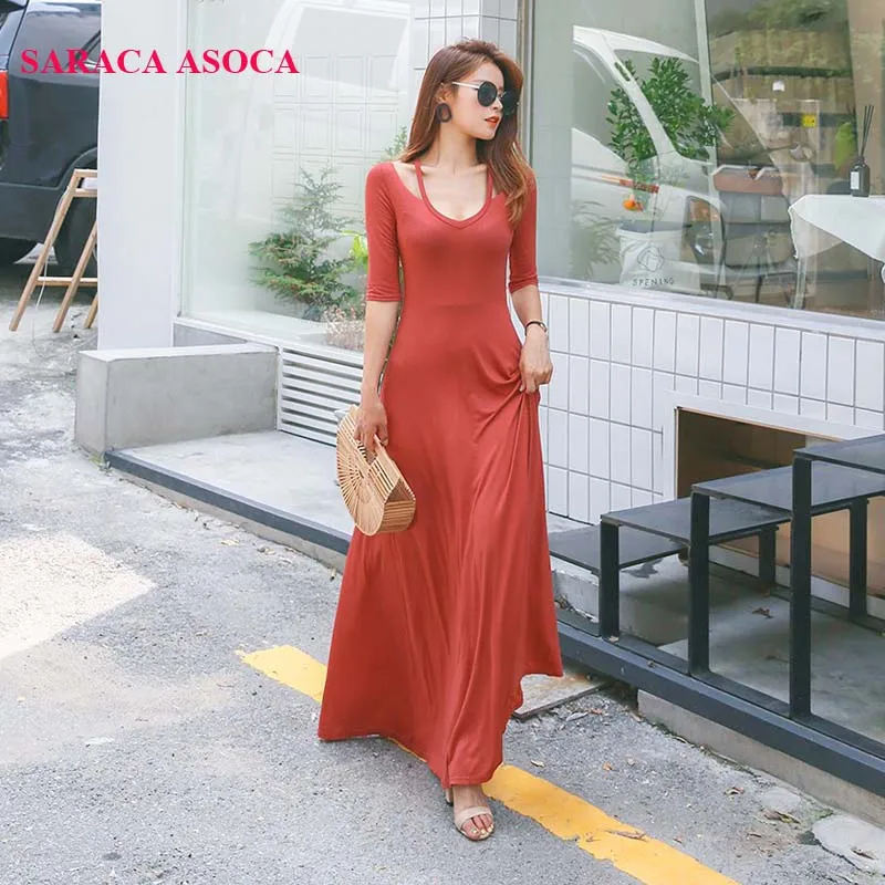 Весенне осеннее длинное платье в пол с коротким рукавом для девочек v образным