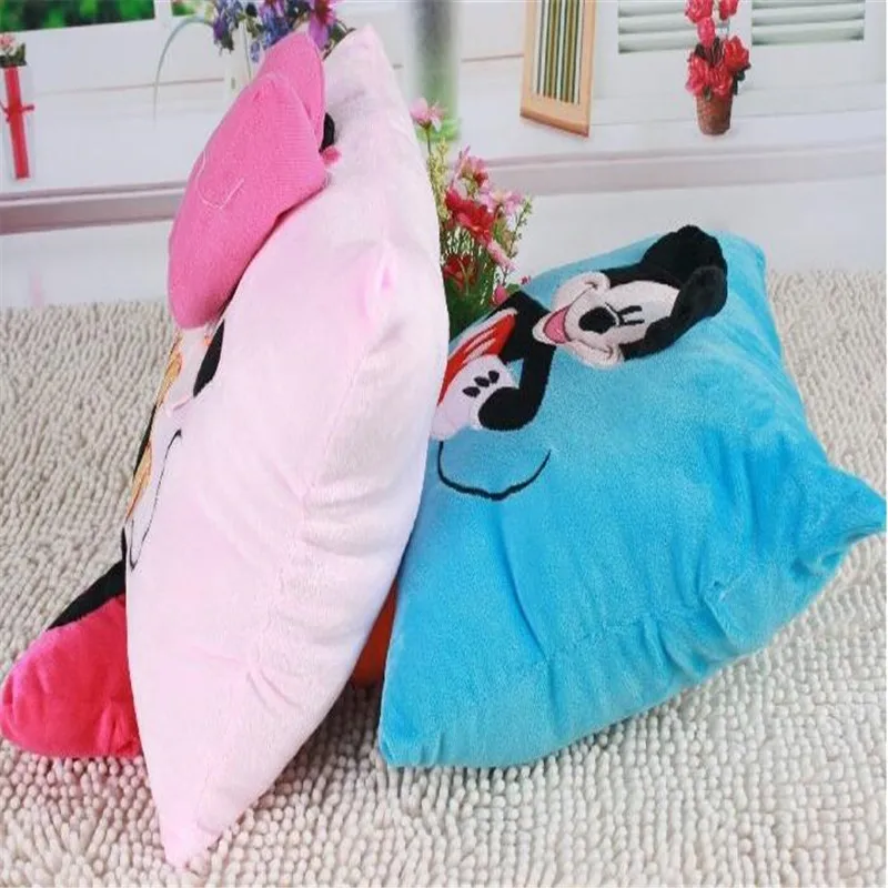 1 шт. 35 см 3D Микки Маус и Минни Маус плюшевые подушки Kawaii Микки и Минни мягкие Cusion подарки для детей
